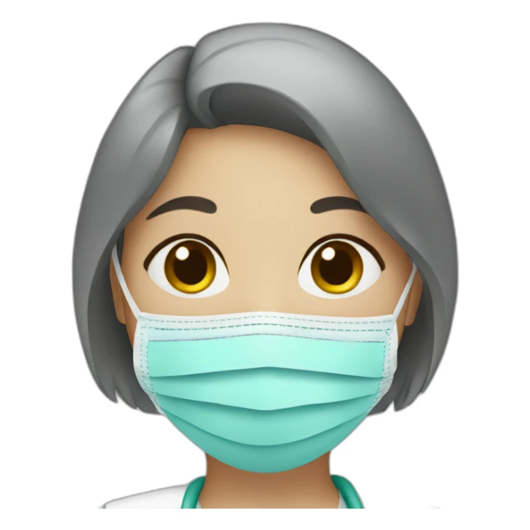 Medical girl wearing face mask  sticker