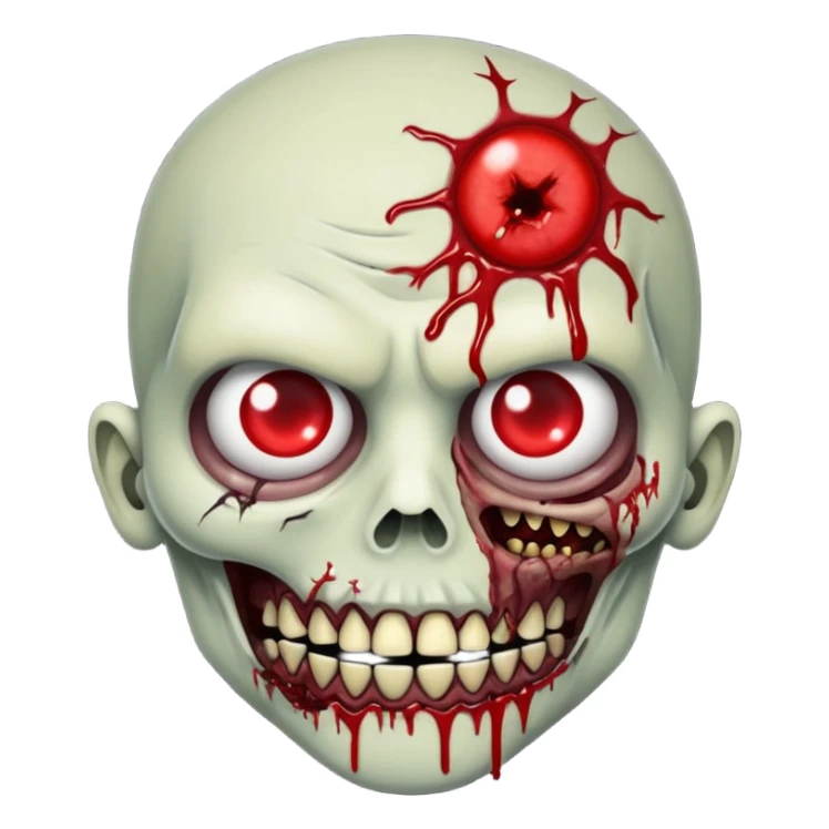 zombie face with a sewn-up mouth sticker