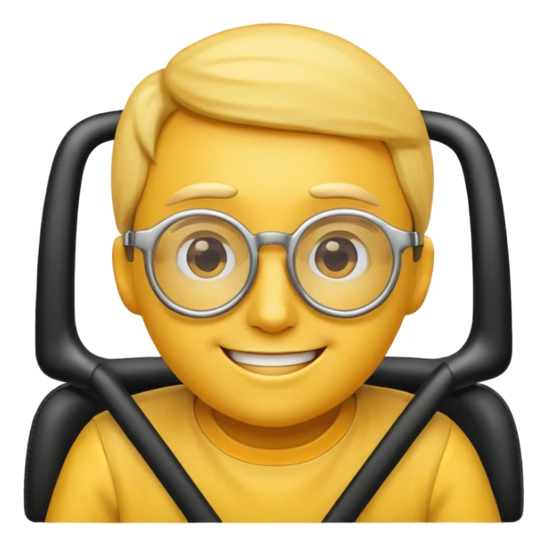 An emoji head with driving glasses, variation 4. sticker