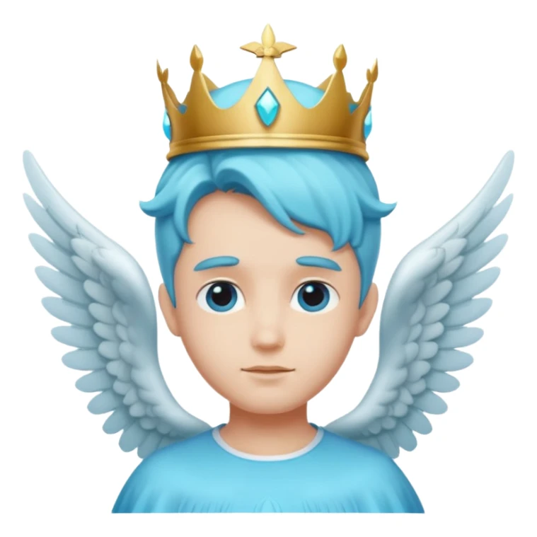 an angel with a cyan crown on his head, 4 wings sticker