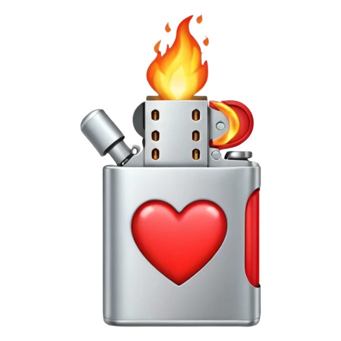 lighter with hearts instead of flame emoji sticker