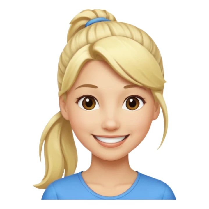 blonde WOMAN pony tail sticker