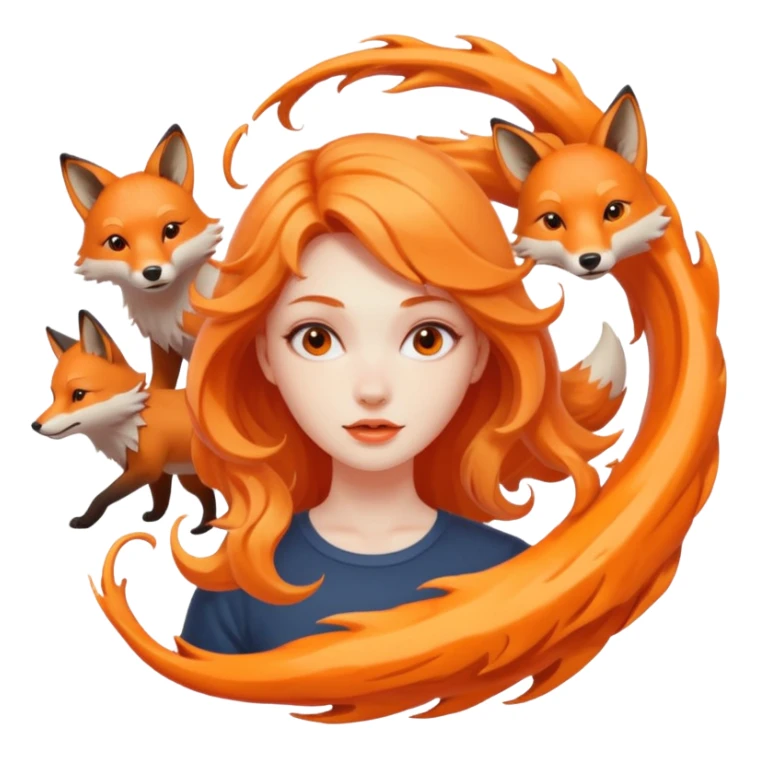 Foxes in tornado with wolfs and girls sticker