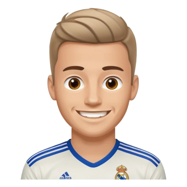 White male wearing Adidas Real Madrid jersey sticker