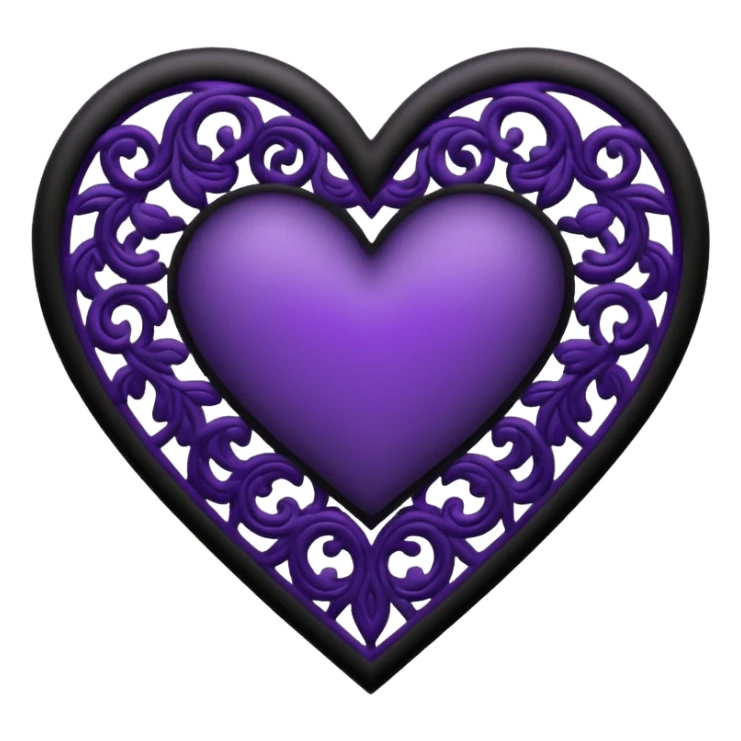 black and purple lace heart sticker