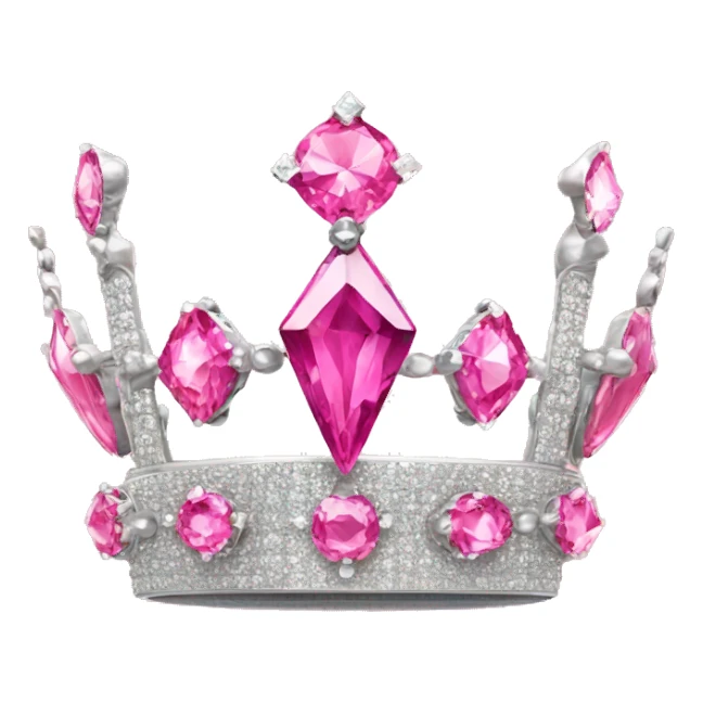 Queens crown with pink diamonds and pink jewels  sticker