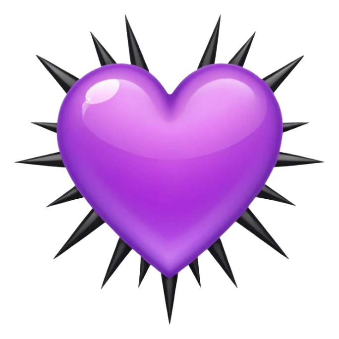 heart with black and purple starburst sticker