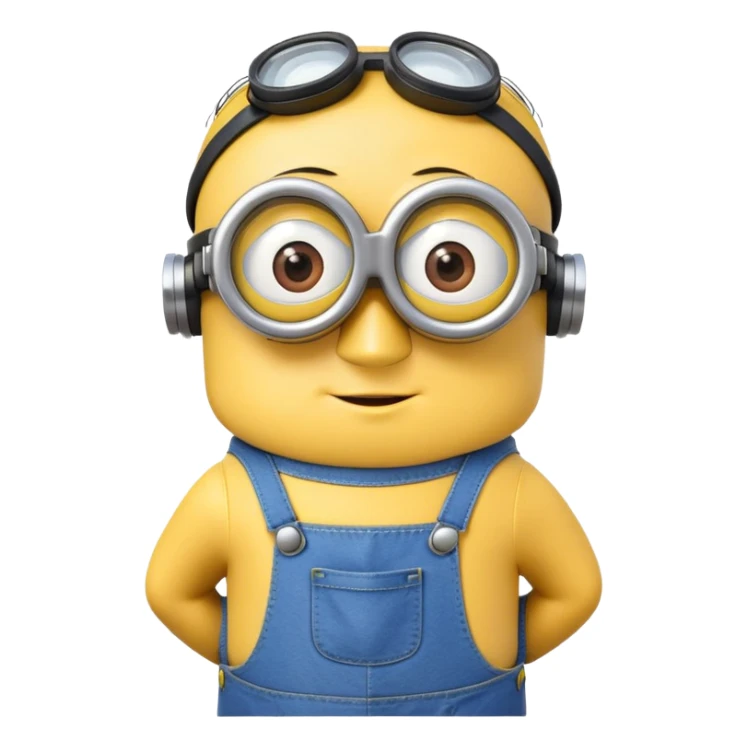 yellow minion with one eye, goggles, blue overalls sticker