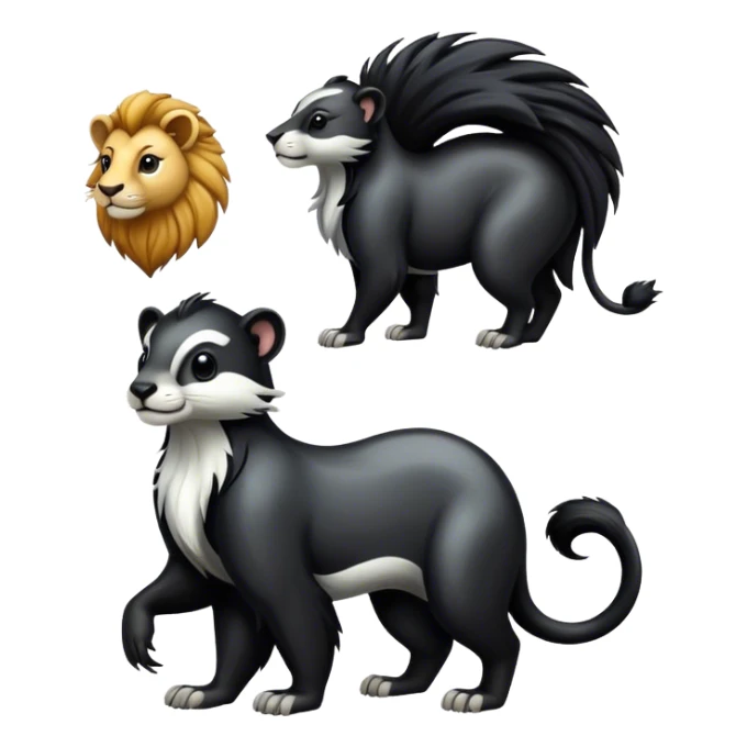 hola, generame una mofeta con un leon sticker