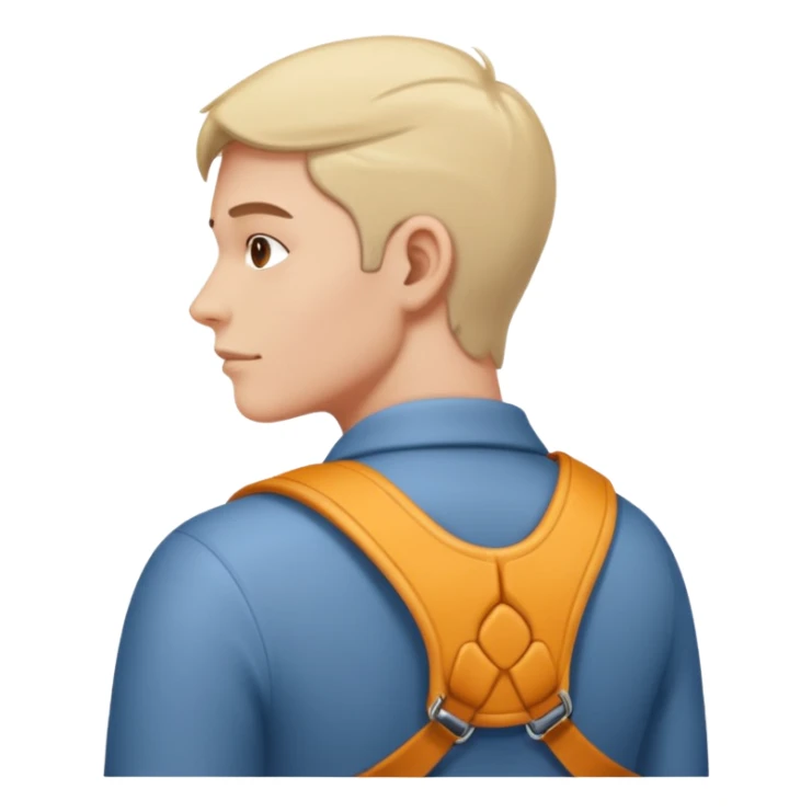 person with bad back or neck posture emoji sticker