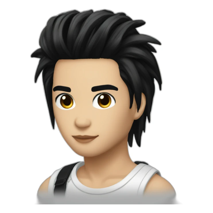 Bill Kaulitz black hair with highlights sticker