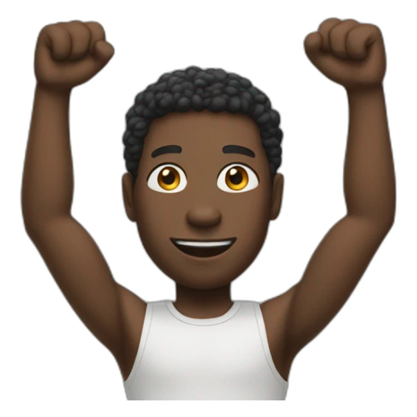 black man with arms in the air sticker