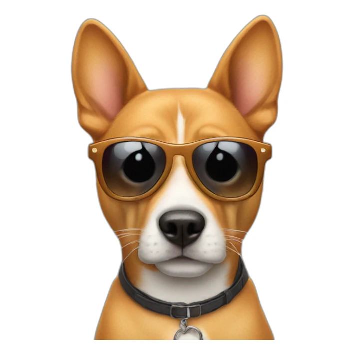 funny dog with sunglasses and cool cat sticker