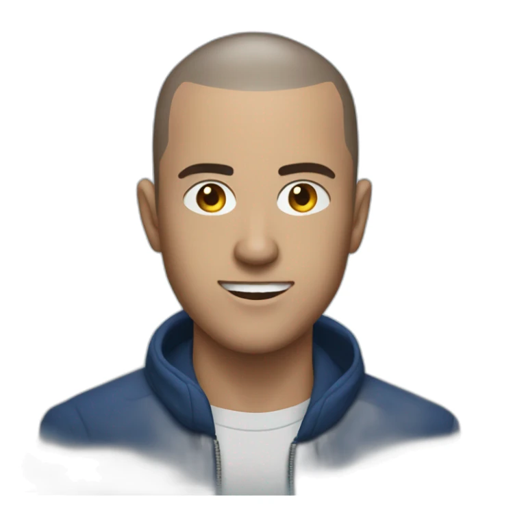 A buzzcut men with blue flames in his eyes sticker