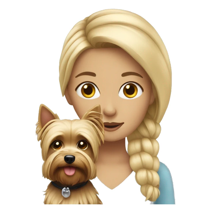 Blonde girl with Yorkie sticker