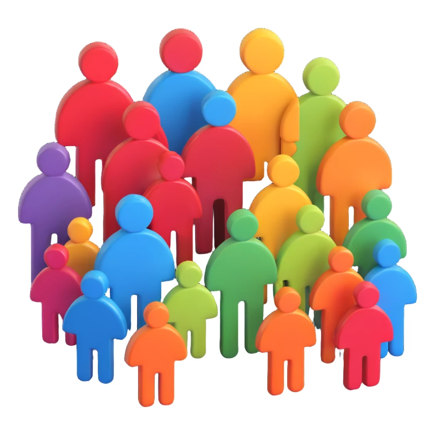 Accessibility / Inclusion emoji showing a universal access symbol or diverse group of people with a polished, glossy, 3D look sticker