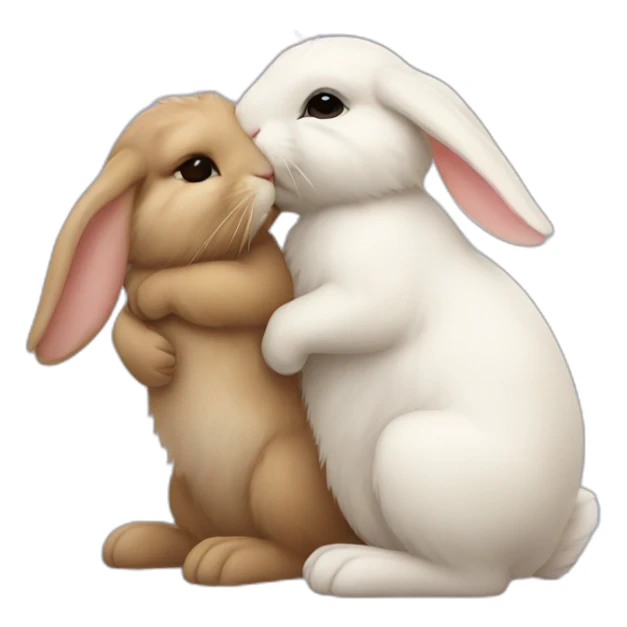 bunny kissing sticker