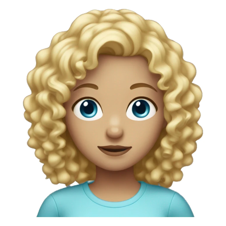 girl with blonde curly hair blue eyes sticker