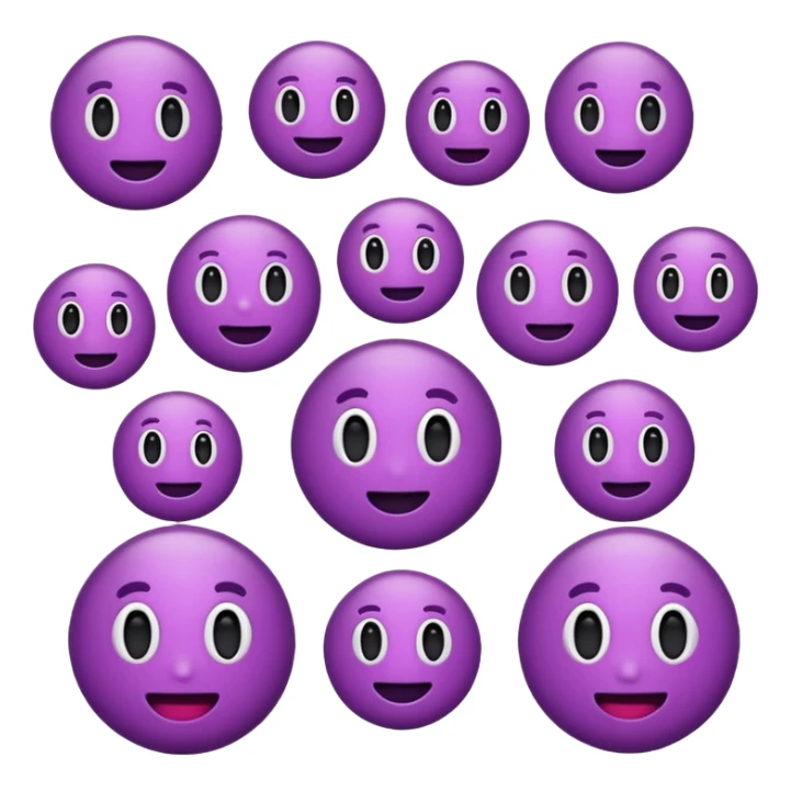 Crea emoticonos morados de cosas random  sticker