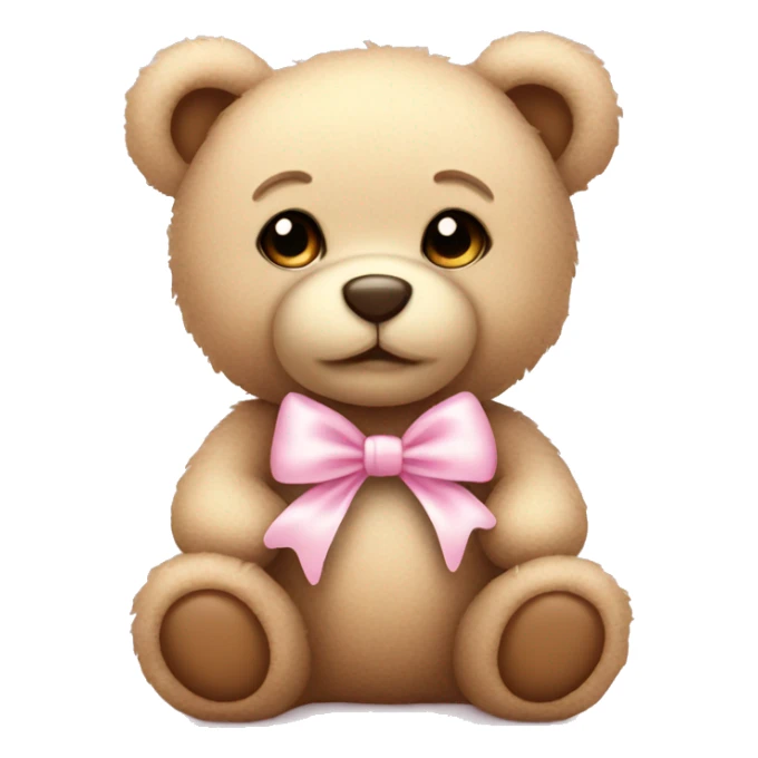baby teddy bear with pastel pink bow  sticker