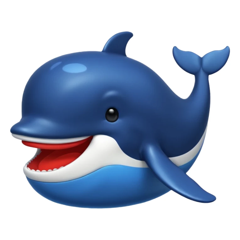 Deepseek icon whale emojis in blue black and red. sticker