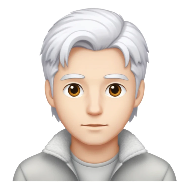 formal portrait of a young man white hair sticker
