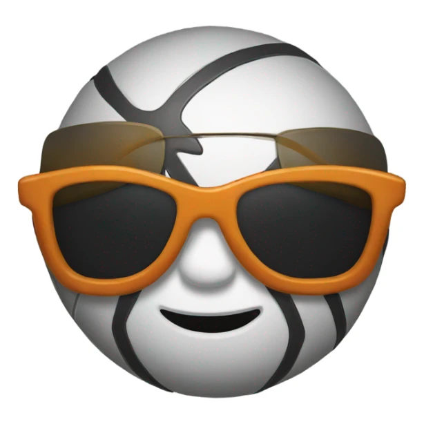 Basketball with sunglasses  sticker