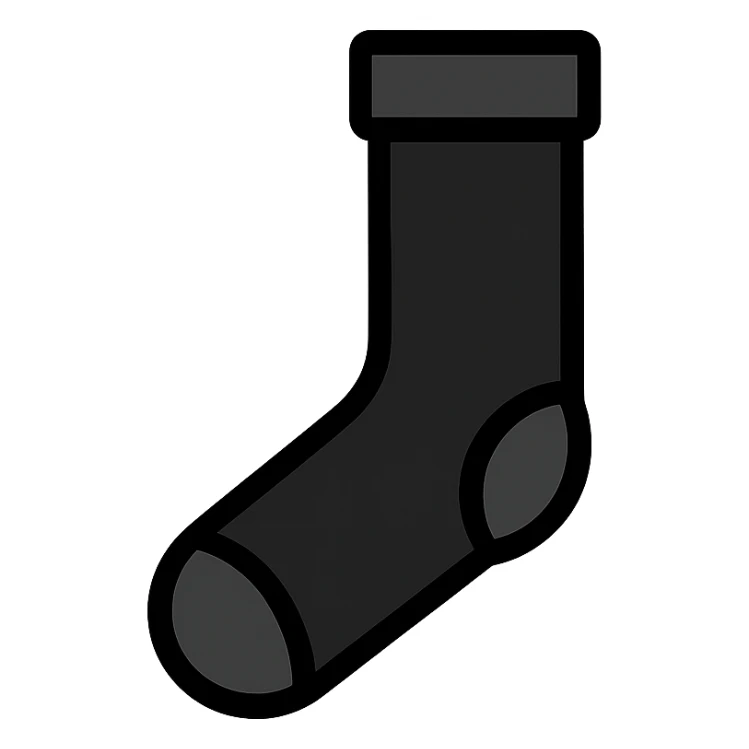 black football sock, simple icon, no text sticker