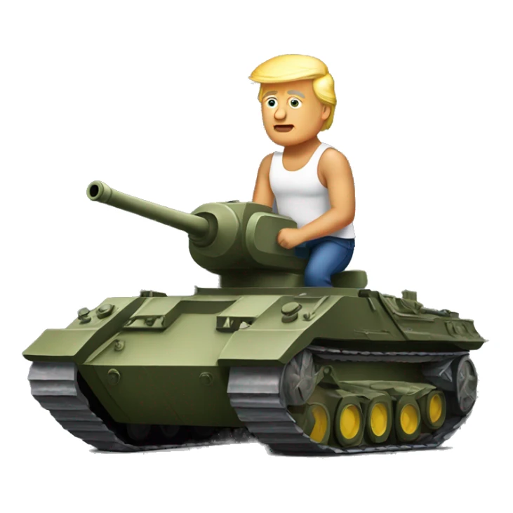 Trump riding a horsein a tank top sticker