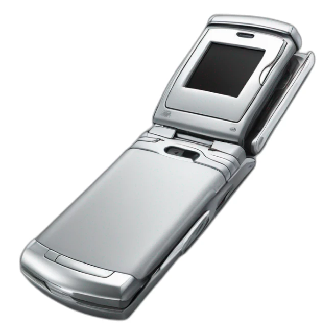 silver Motorola Razr V3 mobile device with the iconic clamshell design. sticker
