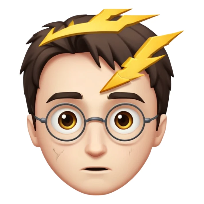 Harry Potter with a lightning bolt scar in the middle of the forehead sticker