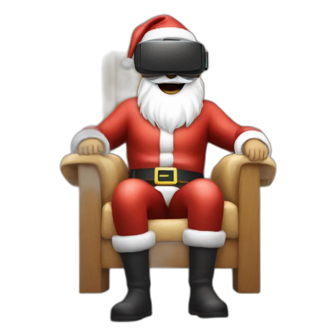 Santa in vr headset on chair sticker