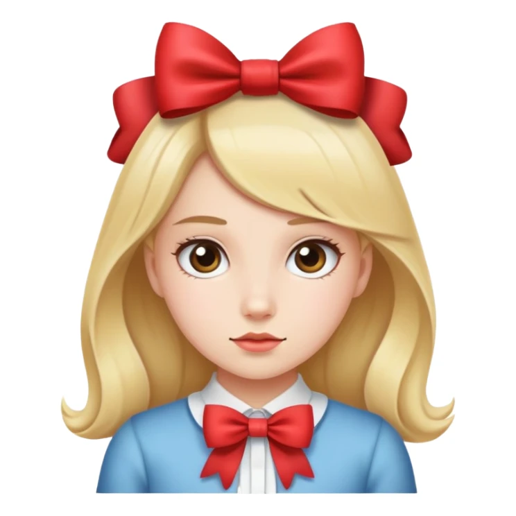 A girl wearing a bow sticker