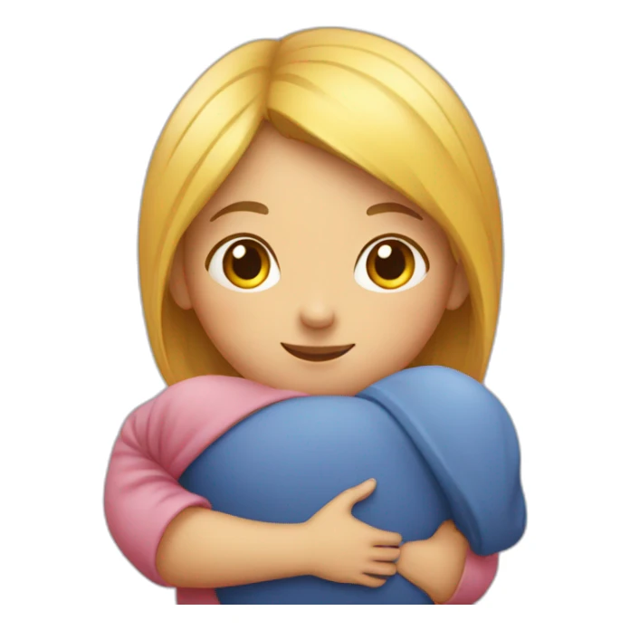 little girl hugging house sticker