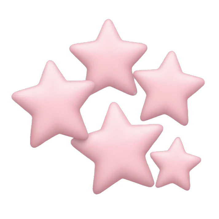 3 pastel pink stars of different sizes sticker