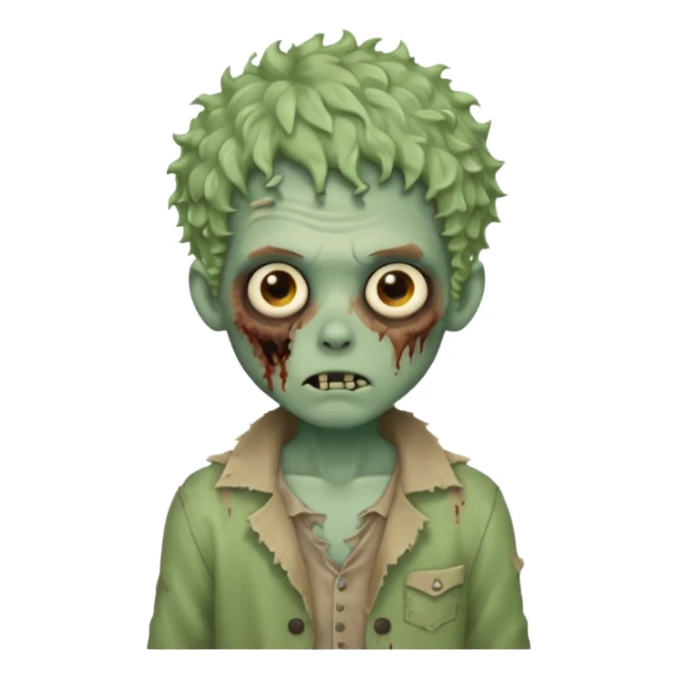 Faça um menino zumbi com cabelo cacheado  sticker