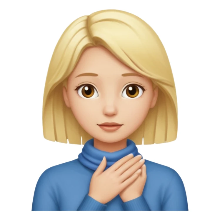 blonde girl with her hands around her neck sticker