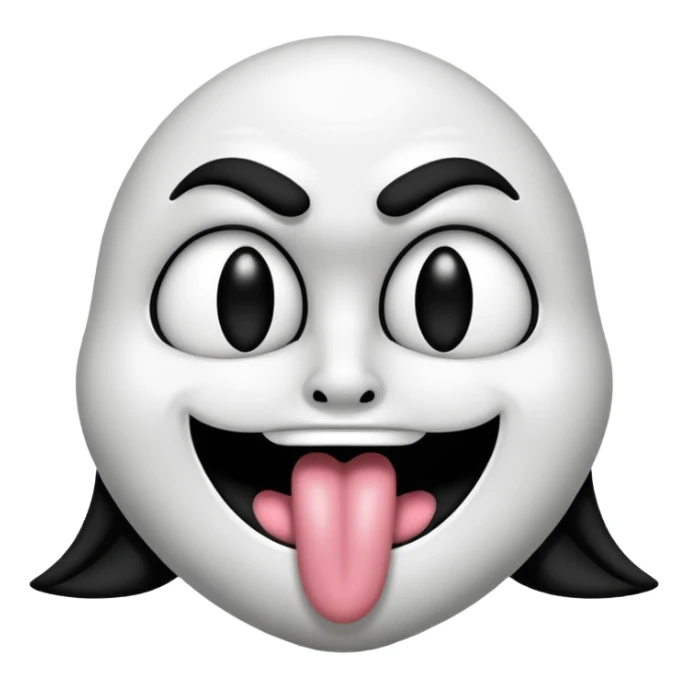 Ojos X boca ondulada y con lengua afuera como el logo de nirvana sticker