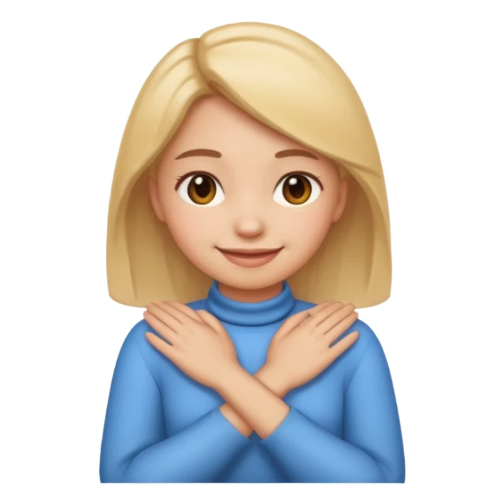 make a girl emoji crossing hands around neck sticker