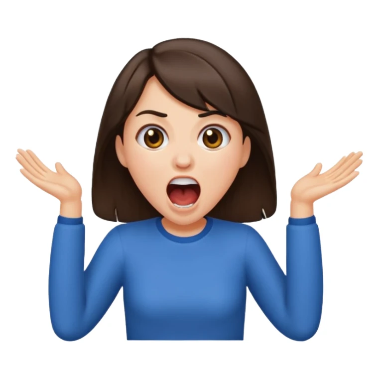 Brunette girl screaming  sticker
