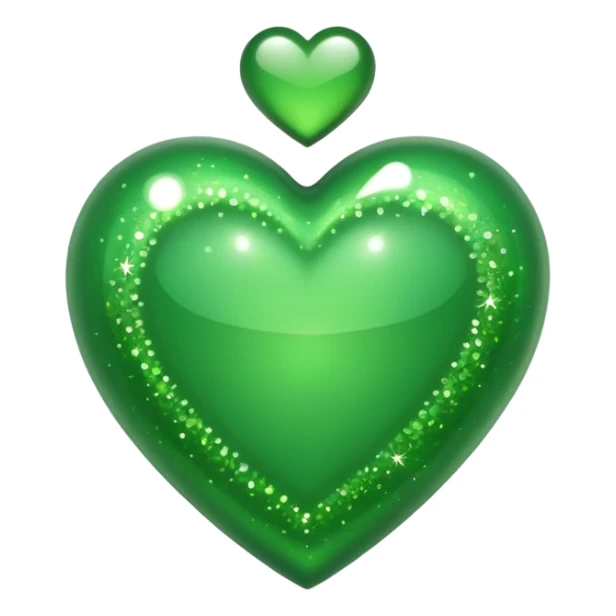 green heart with sparkles sticker