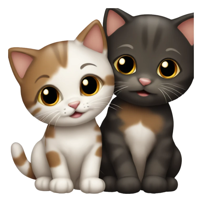 Cute Kitten best friends black and brown sticker