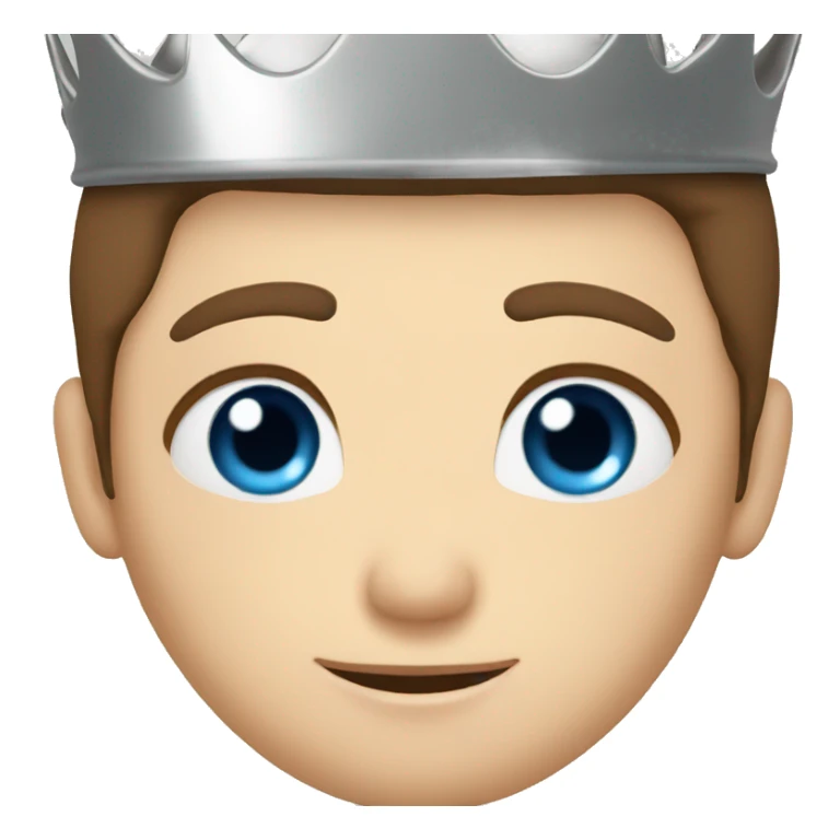 Brown hair boy with blue eyes and silver crown sticker