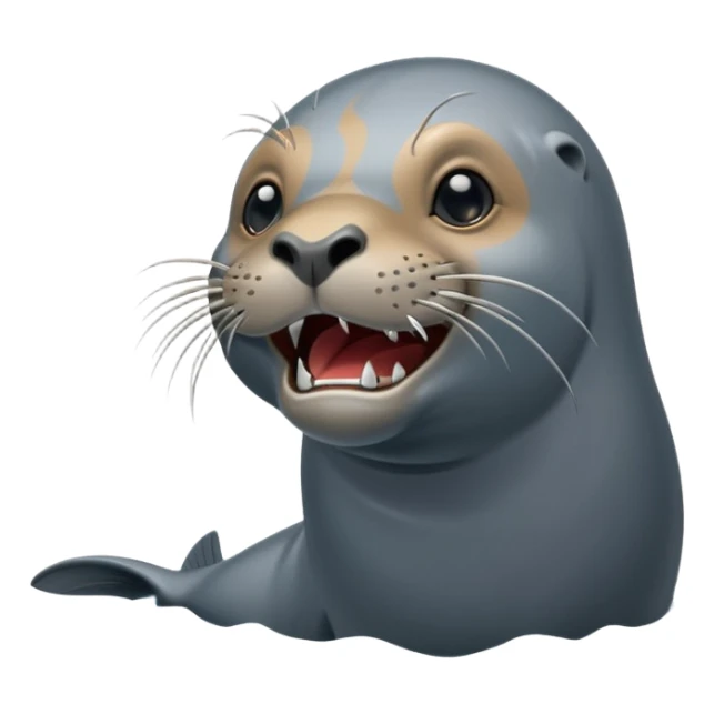 scary grey sea lion sticker