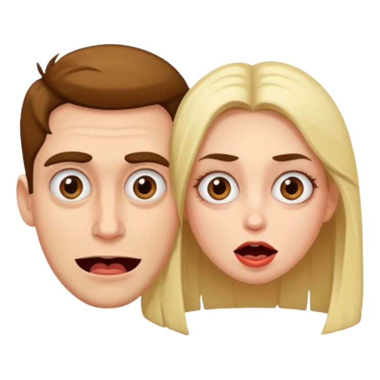 a man and a woman with weird crazy faces sticker