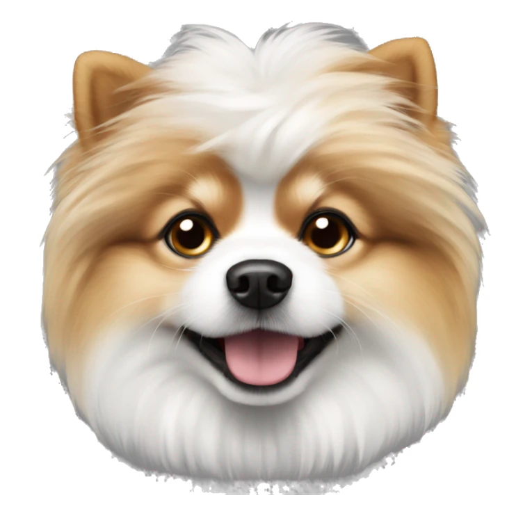 yorkshire pomeranian fluffy dog with black and white color  sticker