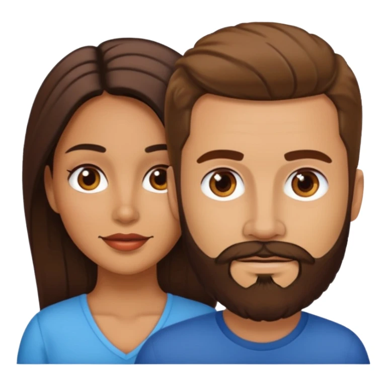 Naked Latina woman with white man with brown beard sticker