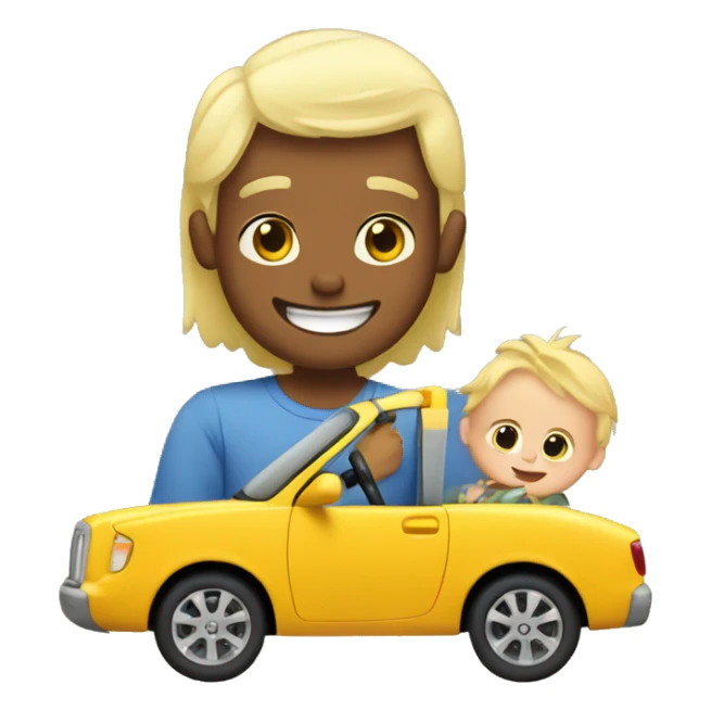 blonde dad plays cars with babyson sticker
