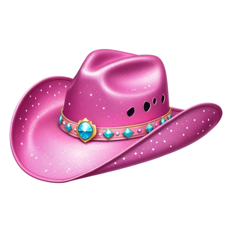 Pink sparkly cowgirl hat sticker