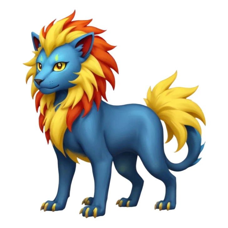 Pyroar-Luxray-Fakémon-hybrid-creature (full body)  sticker